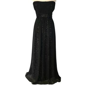 Max and Cleo BCBG black long formal dress sheer size 4